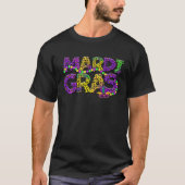 Leopard Mardi Gras mit Perlen Funny Parade Custome T-Shirt (Vorderseite)