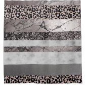 Leopard Marmor Glitter Streifen Glam 1 Duschvorhang (Vorderseite)