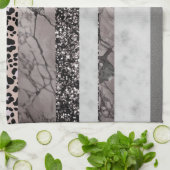 Leopard Marmor Glitter Streifen Glam 1 Geschirrtuch (Gefaltet)