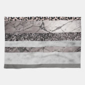Leopard Marmor Glitter Streifen Glam 1 Geschirrtuch (Horizontal)