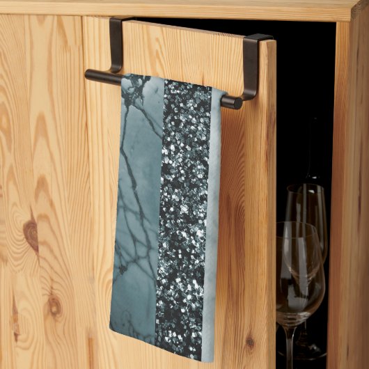 Leopard Marmor Glitter Streifen Glam 2 Geschirrtuch (Drittel gefaltet)