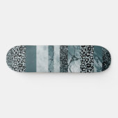 Leopard Marmor Glitter Streifen Glam 2 Skateboard (Horizontal)