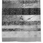 Leopard Marmor Glitter Streifen Glam 4 Duschvorhang (Vorderseite)