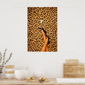 Leopard Martini Poster, Glam Mode Wandkunst Poster (Küche)