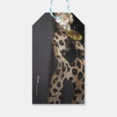 Leopard Masquerade Mask & Pearl Geburtstagsparty Geschenkanhänger (Rückseite)