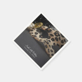 Leopard Masquerade Mask & Pearl Geburtstagsparty Serviette (Ecke)