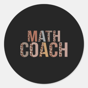 Leopard Math Coach Supplies Lustiger Kontrollgang  Runder Aufkleber