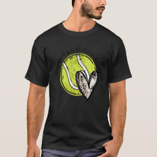 Leopard mein Herz ist an diesem Tennisspieltag auf T-Shirt