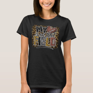 Leopard mein Herz ist auf der Mama des Feldfußball T-Shirt