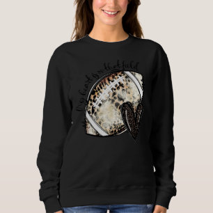 Leopard mein Herz ist auf diesem Feld Fußball Herz Sweatshirt