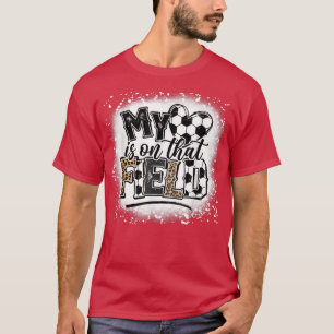 Leopard mein Herz ist auf diesem Feld Fußball Lieb T-Shirt