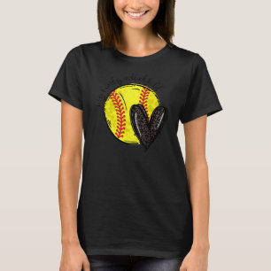Leopard mein Herz ist auf diesem Feld Softball Her T-Shirt