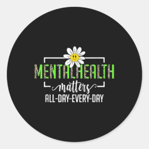 Leopard Mental Health S Human Brain Illary Awaren Runder Aufkleber