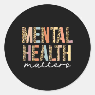 Leopard Mental Health S Human Brain Illary Awaren Runder Aufkleber