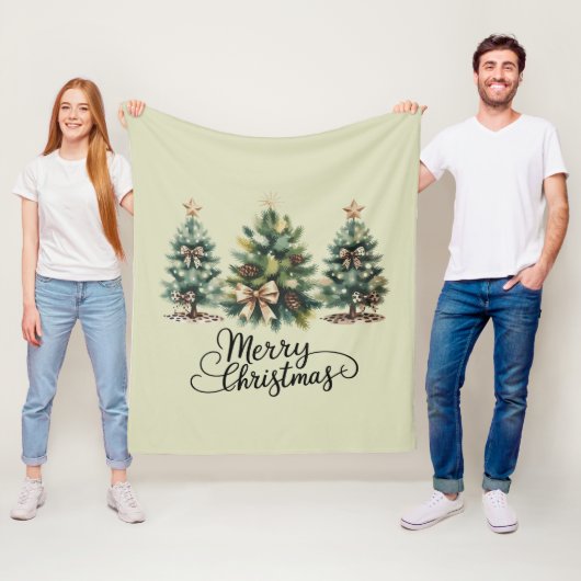 Leopard Merry Christmas Tree Coquette Bow Xmas Fleecedecke (Beispiel)