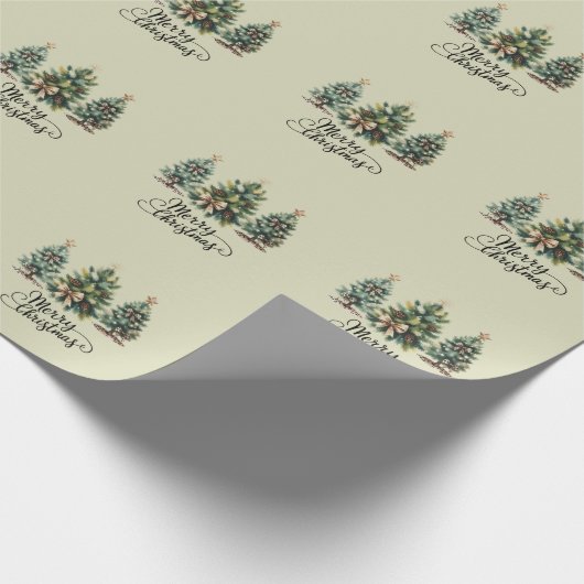 Leopard Merry Christmas Tree Coquette Bow Xmas Geschenkpapier (Ecke)