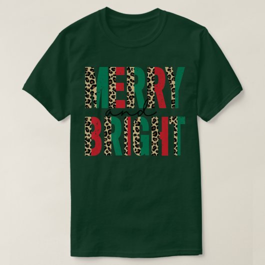 Leopard Merry und helle Christmas Vibes Funny Chr T-Shirt (Design vorne)