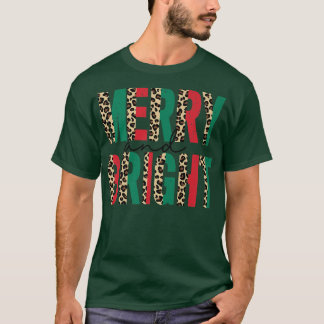 Leopard Merry und helle Christmas Vibes Funny Chr T-Shirt