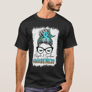 Leopard Messy Bun Fragile X Syndrome Awareness Tee