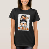 Leopard Messy Bun Multiple Sclerosis Warrior MS Aw T-Shirt (Vorderseite)