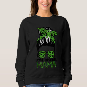 Leopard Messy Hair Bun Lyme Disease Mama for Women Sweatshirt
