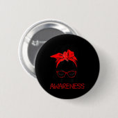 Leopard Messy Hair Bun Stroke Awareness Survivor W Button (Vorne & Hinten)