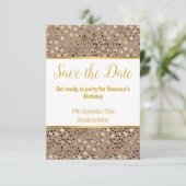 LEOPARD METALLIC SPOT RESPONSE RSVP CARD KARTE (Stehend Vorderseite)