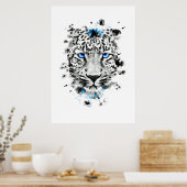 Leopard mit blauen Augen Poster (Küche)