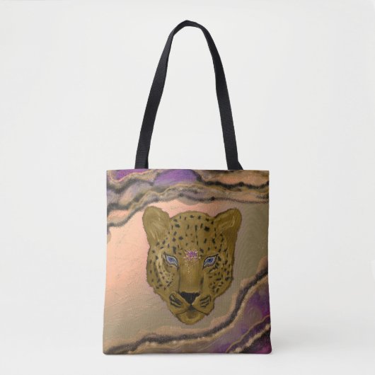 Leopard mit Geode Tasche (Vorderseite)