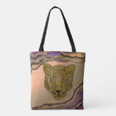 Leopard mit Geode Tasche (Rückseite)