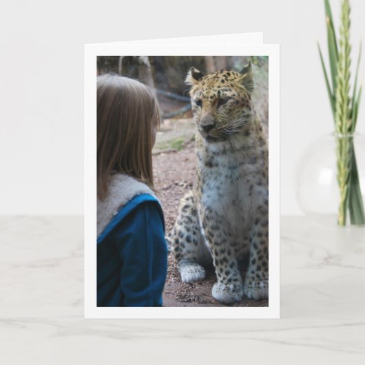 Leopard mit Kind Karte (Vorderseite)
