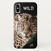 Leopard mit Monogramm Case-Mate iPhone Hülle (Rückseite)