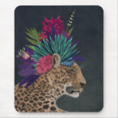 Leopard mit tropischem Kopfteil Mousepad (Vorne)