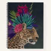 Leopard mit tropischem Kopfteil Notizblock (Vorderseite)