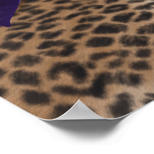 Leopard mit tropischem Kopfteil Poster (Ecke)
