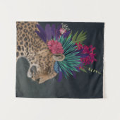 Leopard mit tropischem Kopfteil Wandteppich (Vorderseite (Horizontal))