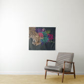 Leopard mit tropischem Kopfteil Wandteppich (Beispiel (Horizontal))