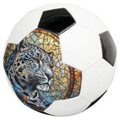Leopard mit warmen und Coolen Farbtönen Fußball (Dreiviertel)