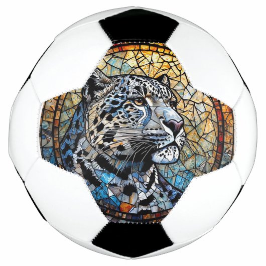 Leopard mit warmen und Coolen Farbtönen Fußball (Vorderseite)