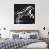 Leopard mitten im Sprung Leinwanddruck (Insitu (Schlafzimmer))