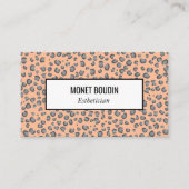 Leopard Modern Animal Print Social Media Icons Visitenkarte (Vorderseite)