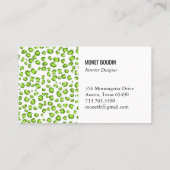 Leopard Modern Custom Green Animal Print Visitenkarte (Rückseite)