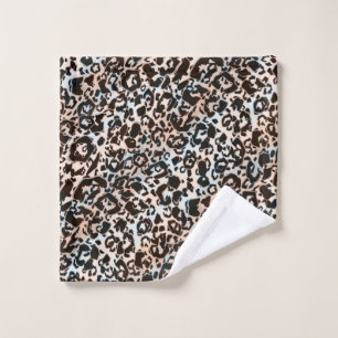 Leopard, modern, gepunktet, braun, beige, hautfarb badhandtuch set