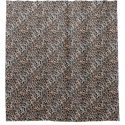 Leopard, modern, gepunktet, braun, beige, hautfarb duschvorhang (Vorderseite)