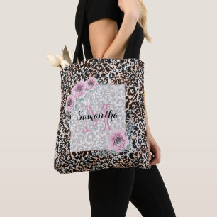 Leopard, modern, gepunktet, braun, beige, hautfarb tasche