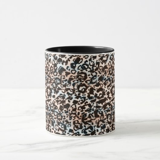 Leopard, modern, gepunktet, braun, beige, hautfarb tasse (Zentrum)