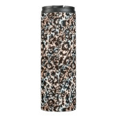 Leopard, modern, gepunktet, braun, beige, hautfarb thermosbecher (Rückseite)