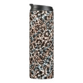 Leopard, modern, gepunktet, braun, beige, hautfarb thermosbecher (Nach rechts gedreht)