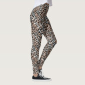 Leopard, modern, gepunktet, braun leggings (Rechts)