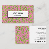 Leopard Moderne farbige Animal Print Social Icons Visitenkarte (Vorne/Hinten)